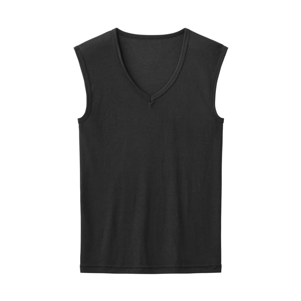 【アセドロン】ノースリーブシャツ(Vネック)(130~160cm) MCK180EC ブラック
