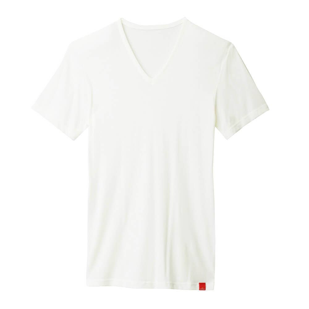 【やみつき柔らか】ＶネックＴシャツ(Ｖ首) MH1915P オフホワイト