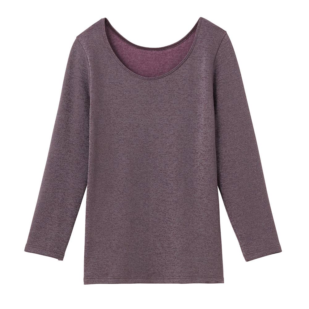 【寒さ知らず】8分袖インナー(えりあき広め) MH5647K Mラベンダー