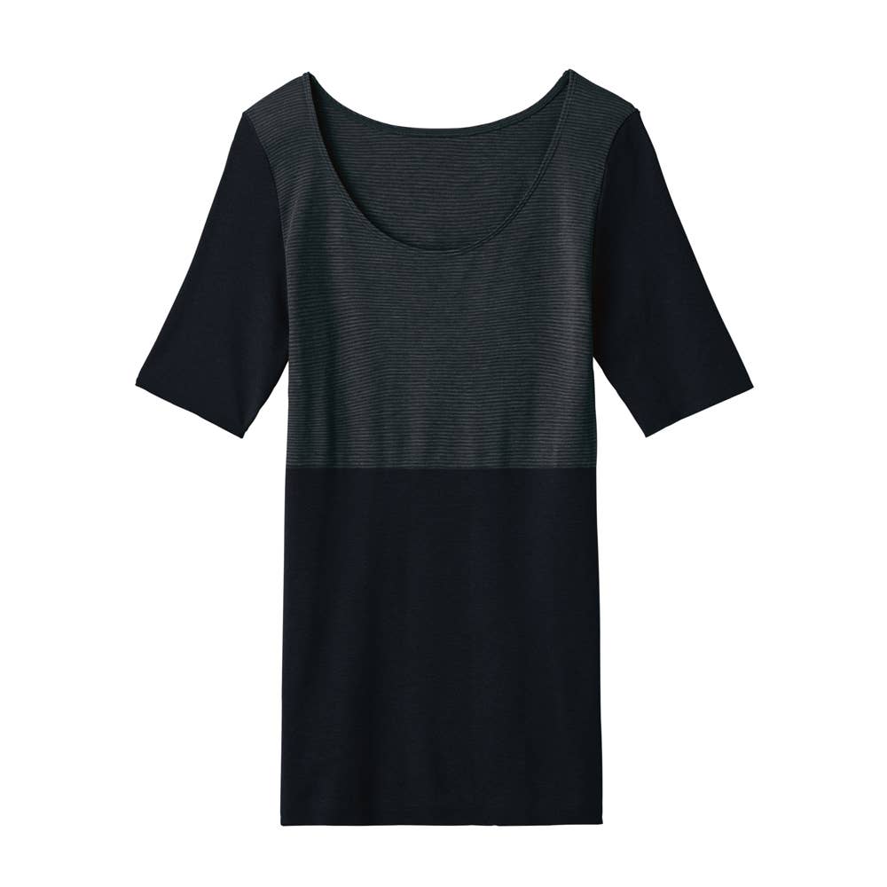 【集中保温】5分袖インナー【SALE】 MH9448R ブラック