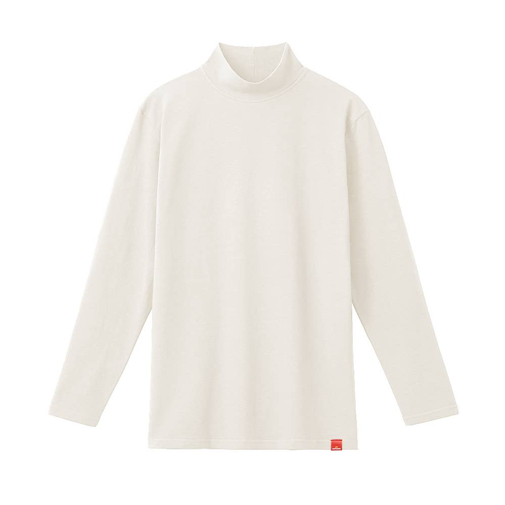 【綿のチカラ】長袖ハイネックシャツ MHA110B ホワイト