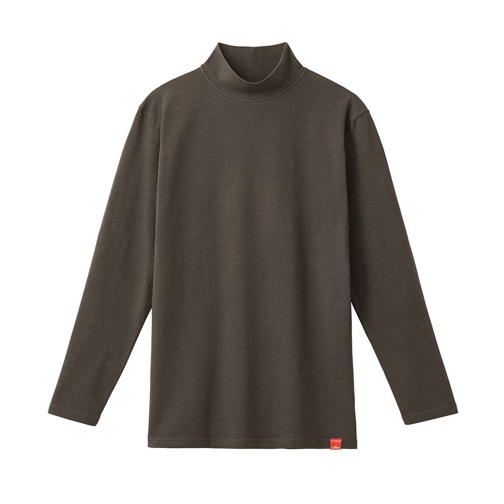 【綿のチカラ】長袖ハイネックシャツ MHA110B チャコールグレー