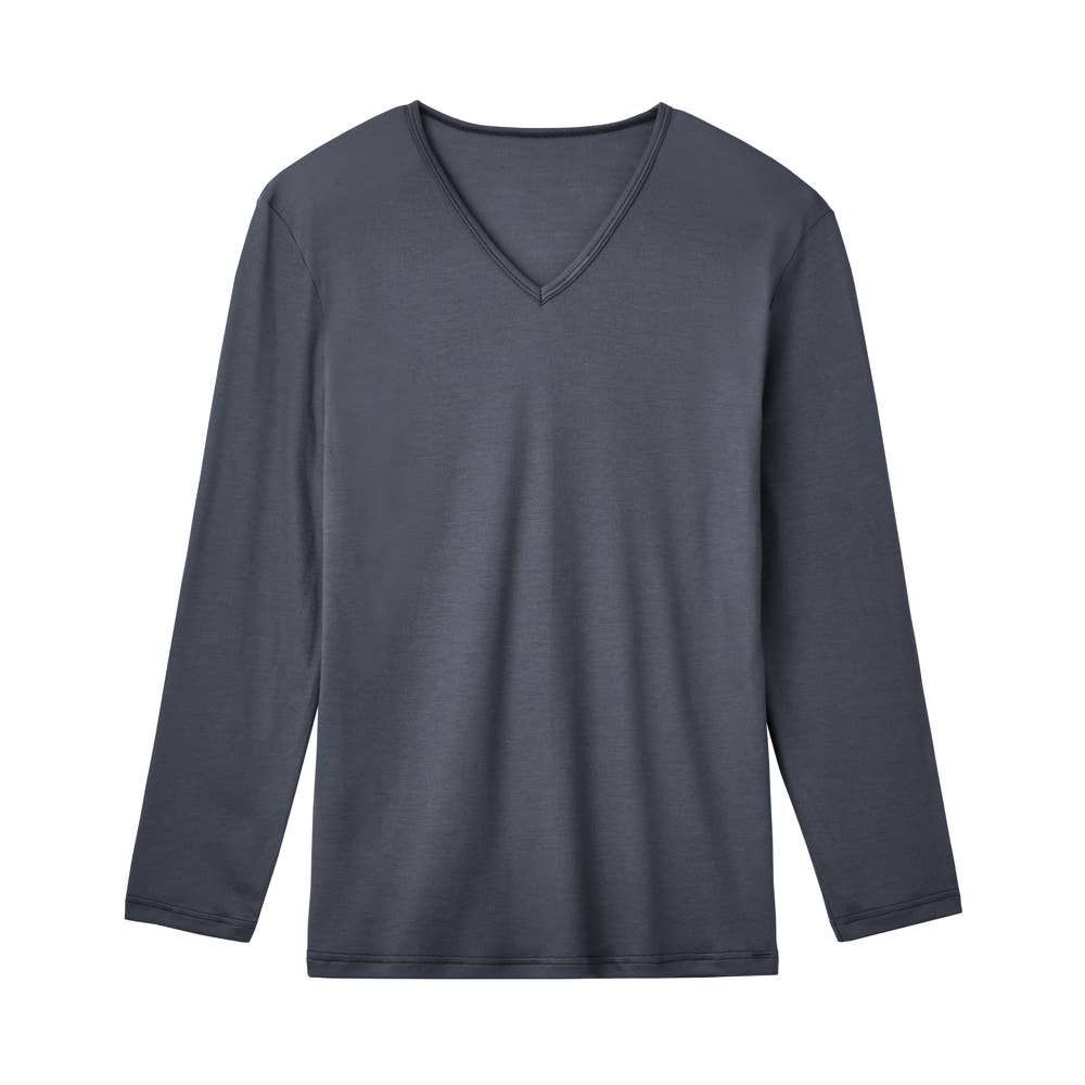 【ファイヤーアセドロン】長袖Vネック（V首） MHA409P グレイッシュブルー