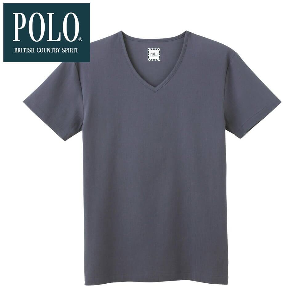  POLO BCS VネックTシャツ(V首)(メンズ) コバルトブルー LL