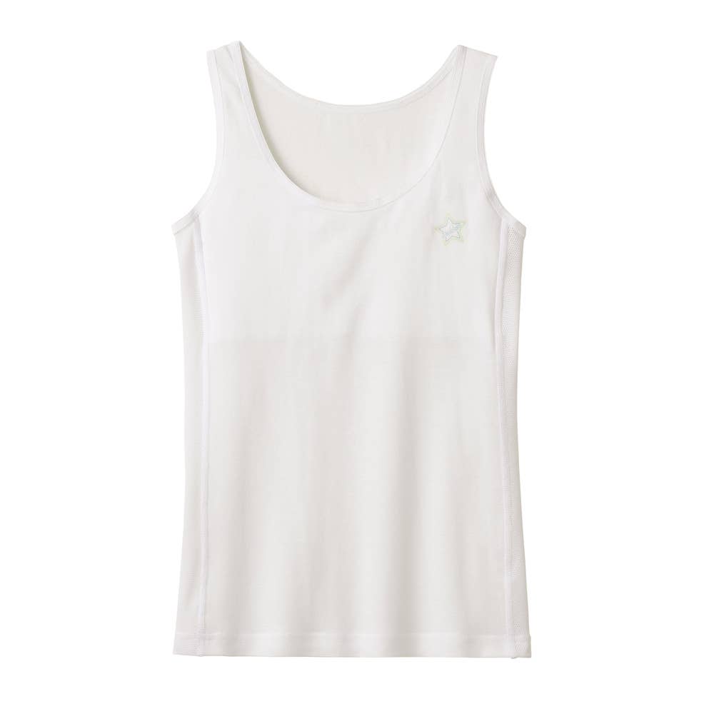 【メッシュ/抗菌防臭】タンクトップ(140～160cm) PCR450EC ホワイト