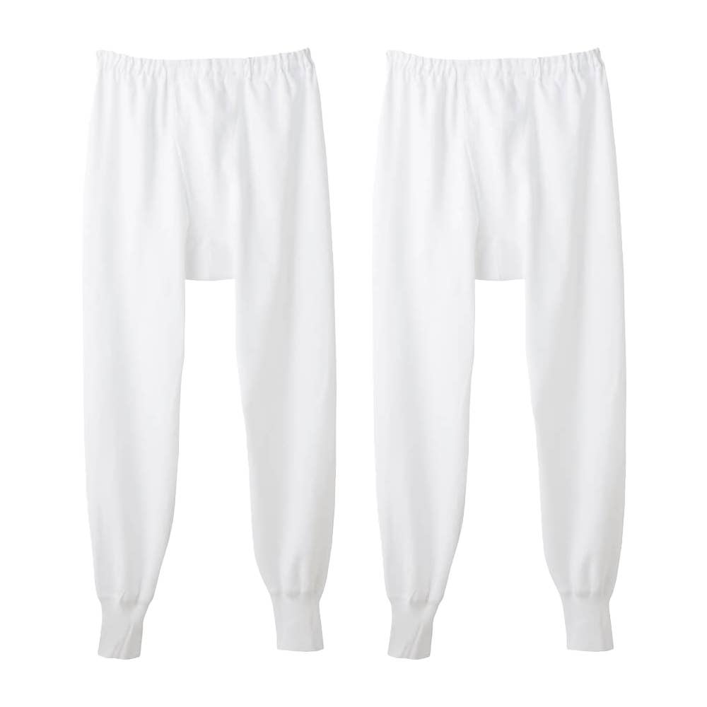 【綿100%/遠赤外線加工】厚手タイツ（前あき） RP2802A ホワイト