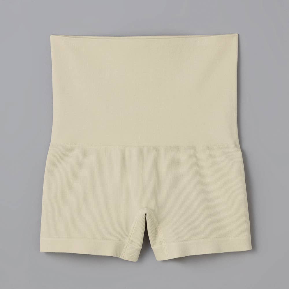 【RIB MOLDING】はらまき付ショーツ(1分丈)【SALE】 SA3062H パウダークリーム