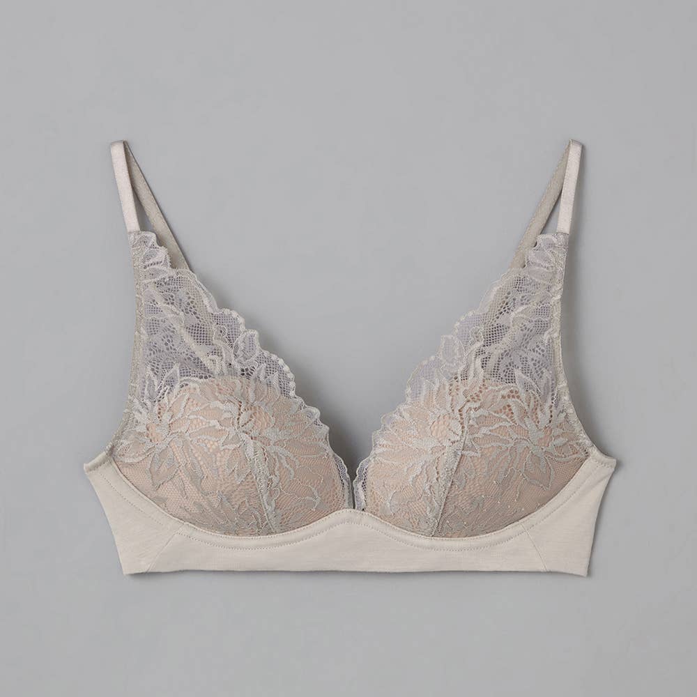 【エシカルレース】ノンワイヤーブラジャー【SALE】 SA4055 ライトグレー