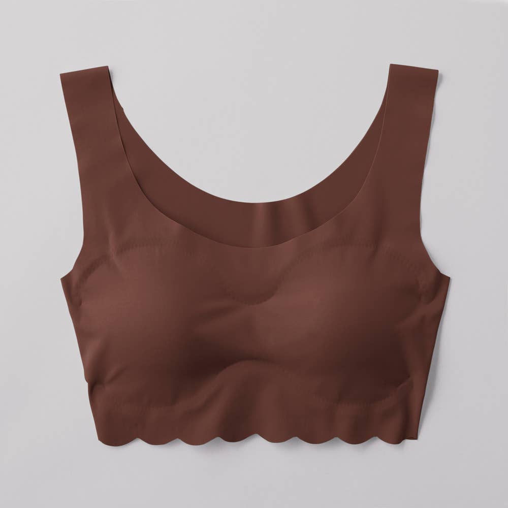 【縫い目ゼロ】ハーフトップ TB2555P ミスティブラウン