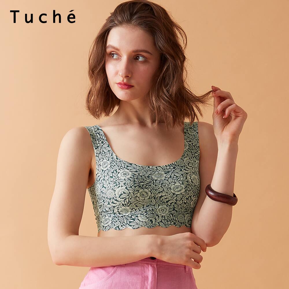  Tuche(トゥシェ) 【縫い目ゼロ】ハーフトップ（レディース） インディゴブルー M