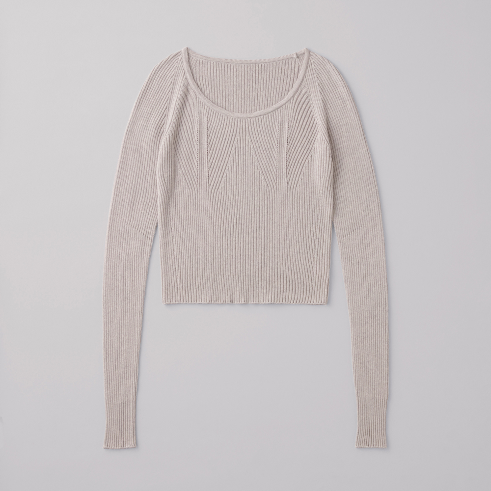 【WHOLE GARMENT】ニット トップス TC2946P ミディアムグレーモク