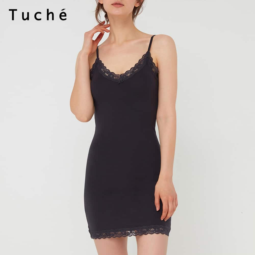 ＜GUNZE グンゼ＞ 30%OFF！Tuche(トゥシェ) 【WARM LACY】ロングキャミソール（レディース）【SALE】 パールワイン M画像