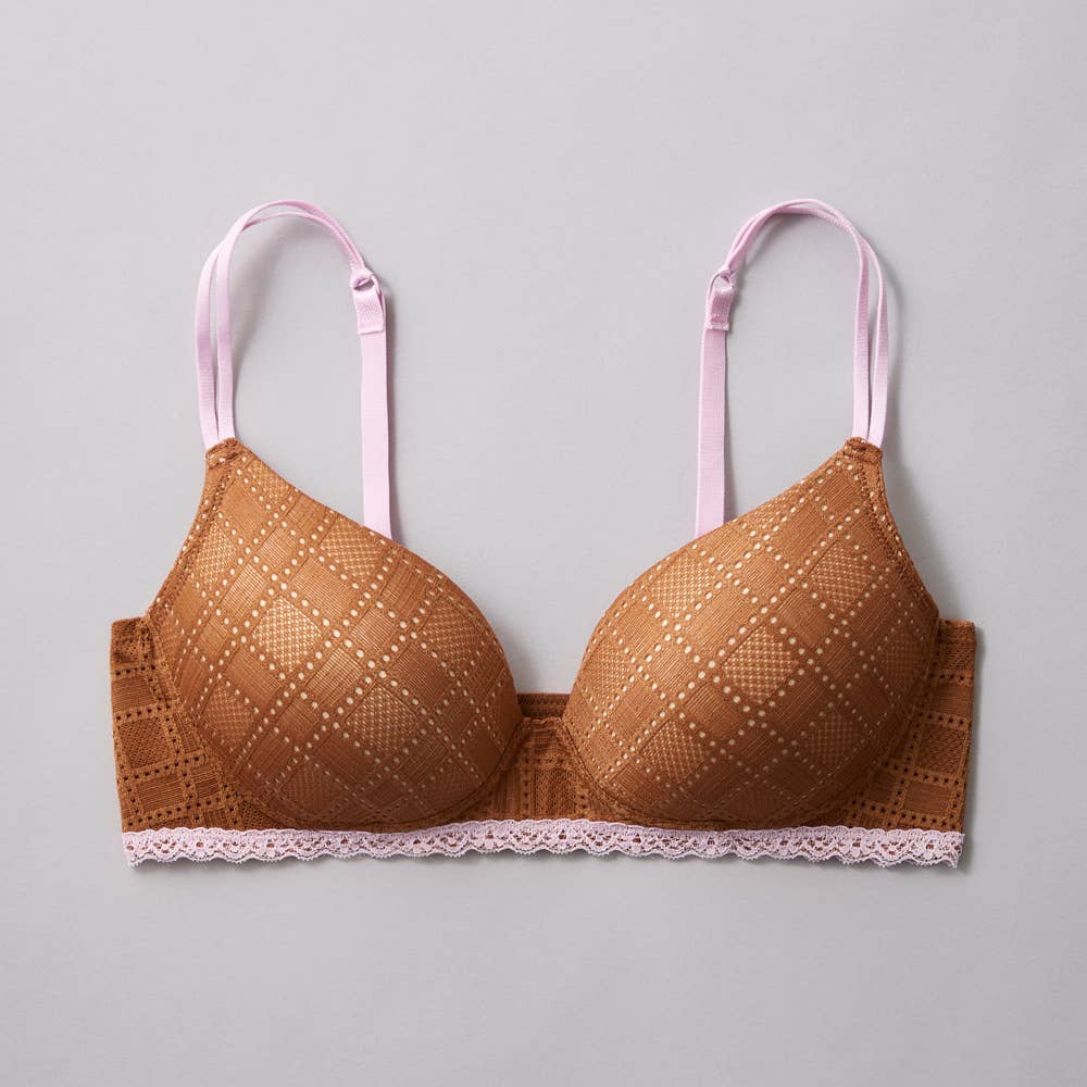 【ナチュラル感ブラ】ワイヤレスブラジャー【SALE】 TC7192 ノーブルマロン