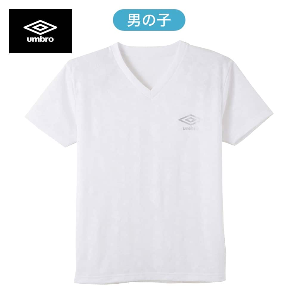 ＜GUNZE グンゼ＞ キッズ umbro(アンブロ) VネックTシャツ（男の子） イエロー 150画像