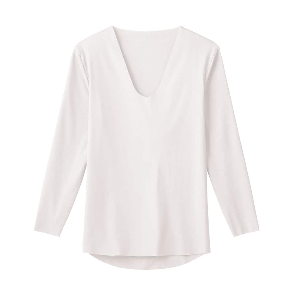 カットオフ】Vネックロングスリーブシャツ（9分袖） YN2509