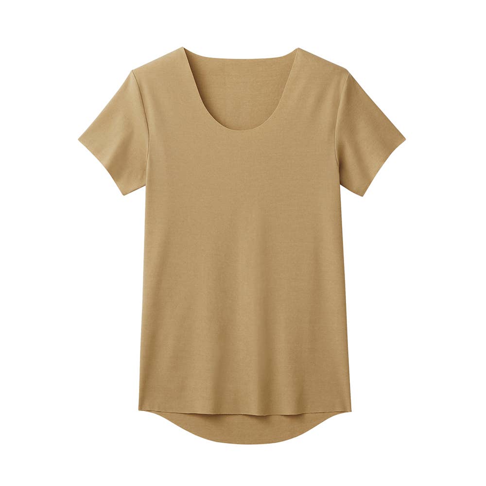 【カットオフ】クルーネックＴシャツ（丸首） YN2513 クリアベージュ