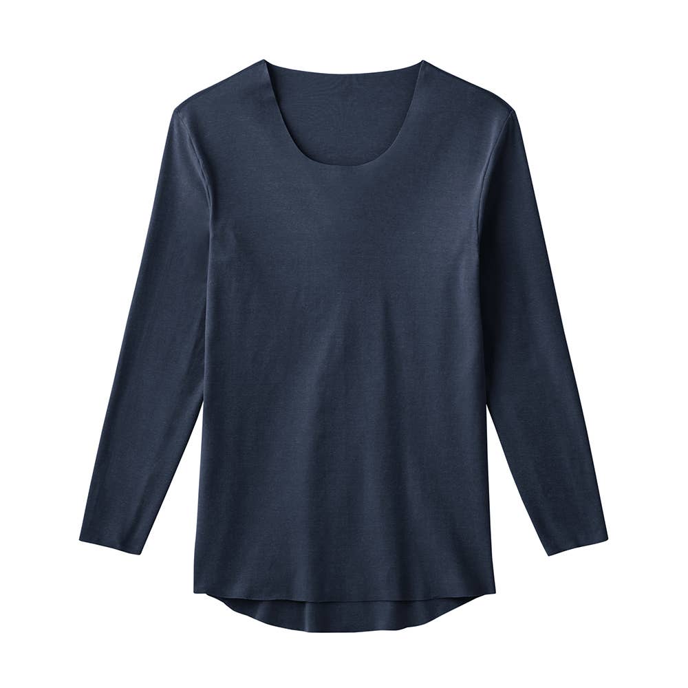 【NEXTRA WARM】長袖クルーネックシャツ（丸首） YN7208 インクネービー