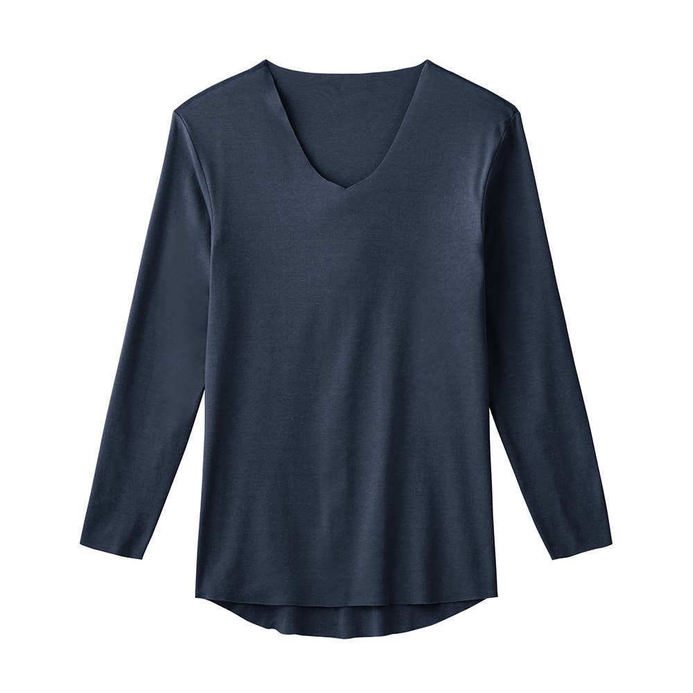 【NEXTRA WARM】長袖Vネックシャツ（V首） YN7209 インクネービー