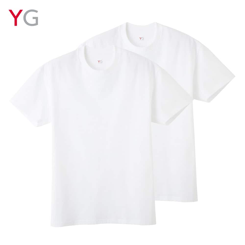 ＜GUNZE グンゼ＞ 10%OFF！YG(ワイジー) クルーネックTシャツ（2枚組）（メンズ）【SALE】 ホワイト L