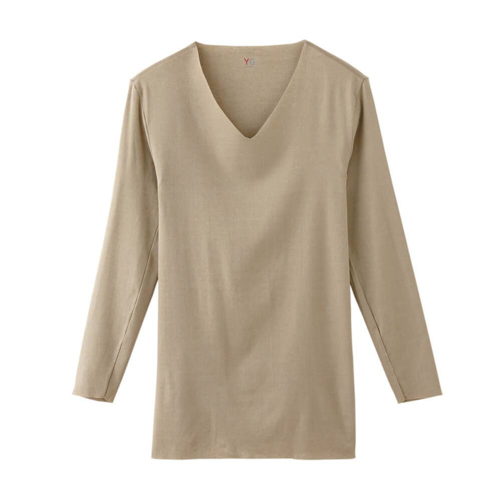 Cut Off 襟浅め ｖネック９分袖シャツ ｖ首 メンズ Yv1409 メンズ