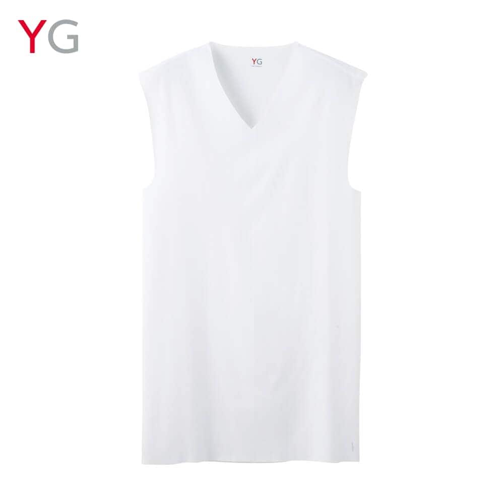  YG(ワイジー) Vネックスリーブレスシャツ(V首)(メンズ) クリアベージュ M
