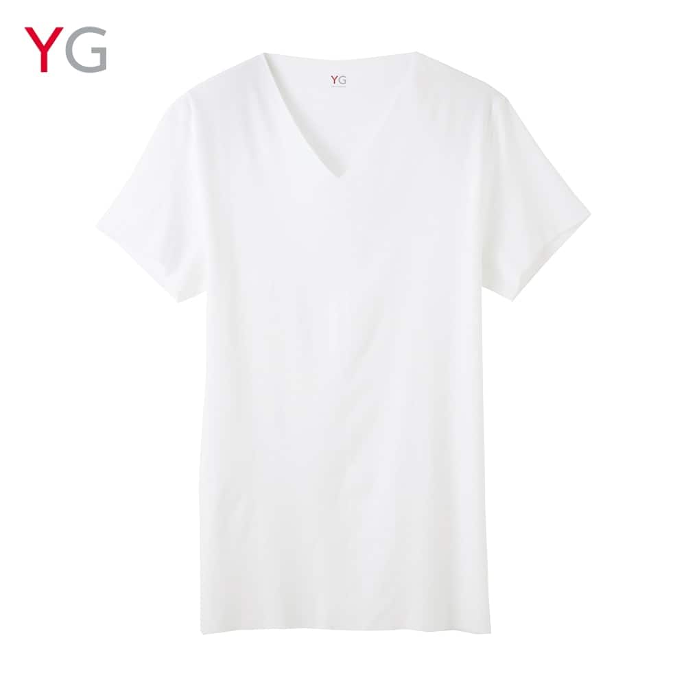 Vネックtシャツ ｖ首 メンズ M ホワイト メンズ