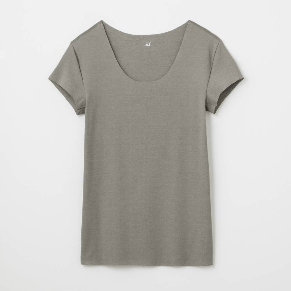 【ネット限定２枚セット】【Ｔシャツ専用】綿リッチ・汗取りパッド付きクルーネック（短袖）【送料無料】 YV1577EC カーキ