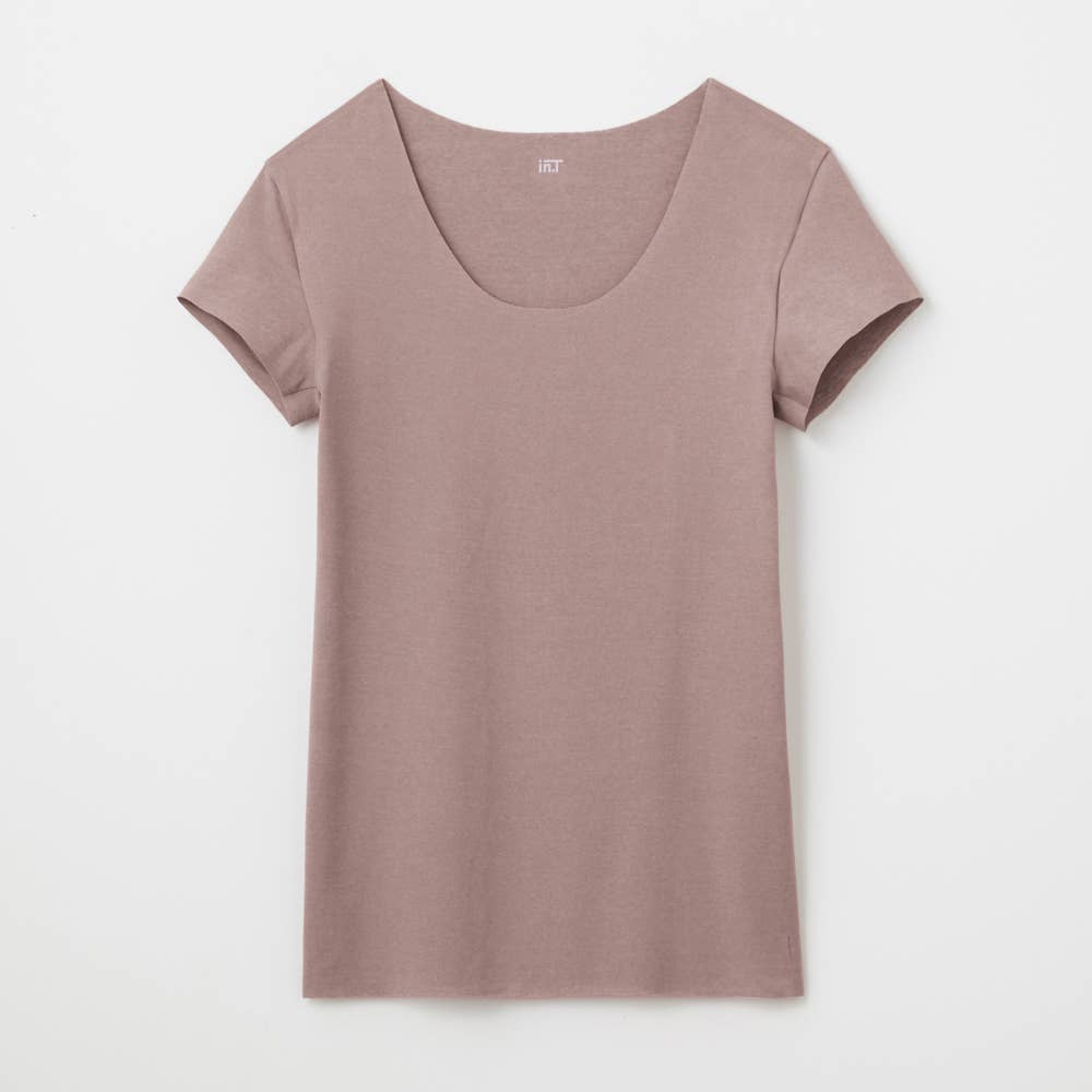 【ネット限定２枚セット】【Ｔシャツ専用】綿リッチ・汗取りパッド付きクルーネック（短袖）【送料無料】 YV1577EC ベールブラウン