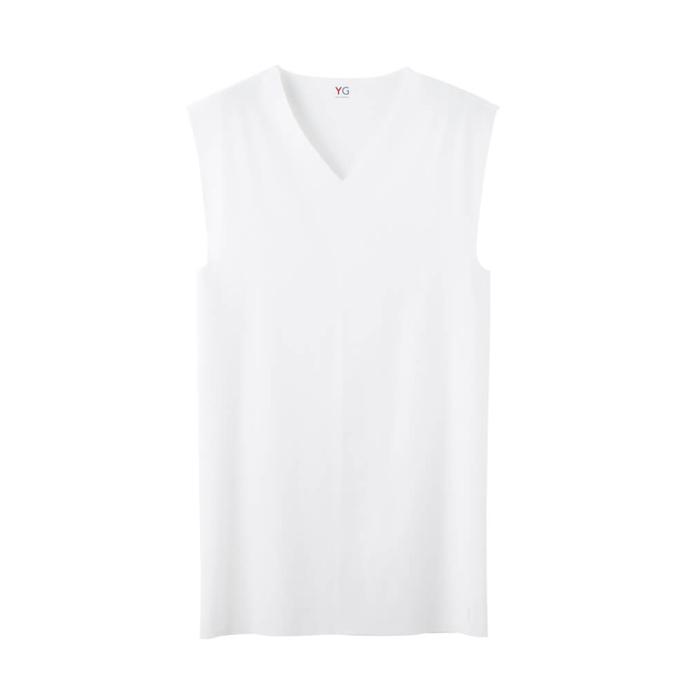 Vネックスリーブレスシャツ(Ｖ首)【SALE】 YV1918 ホワイト