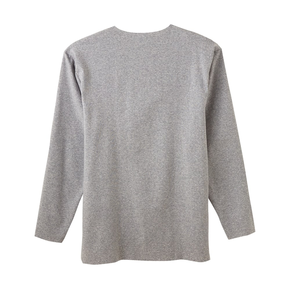 クルーネック長袖シャツ 裾スリット メンズ Sale M ブラック メンズ