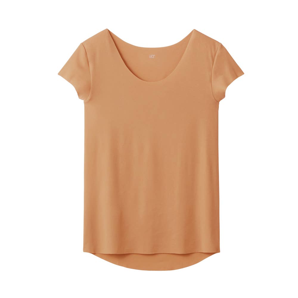 【ネット限定２枚セット/Ｔシャツ専用(ゆったり)】汗取りパッド付きボートネック【送料無料】 YV2412ST スモークオレンジ