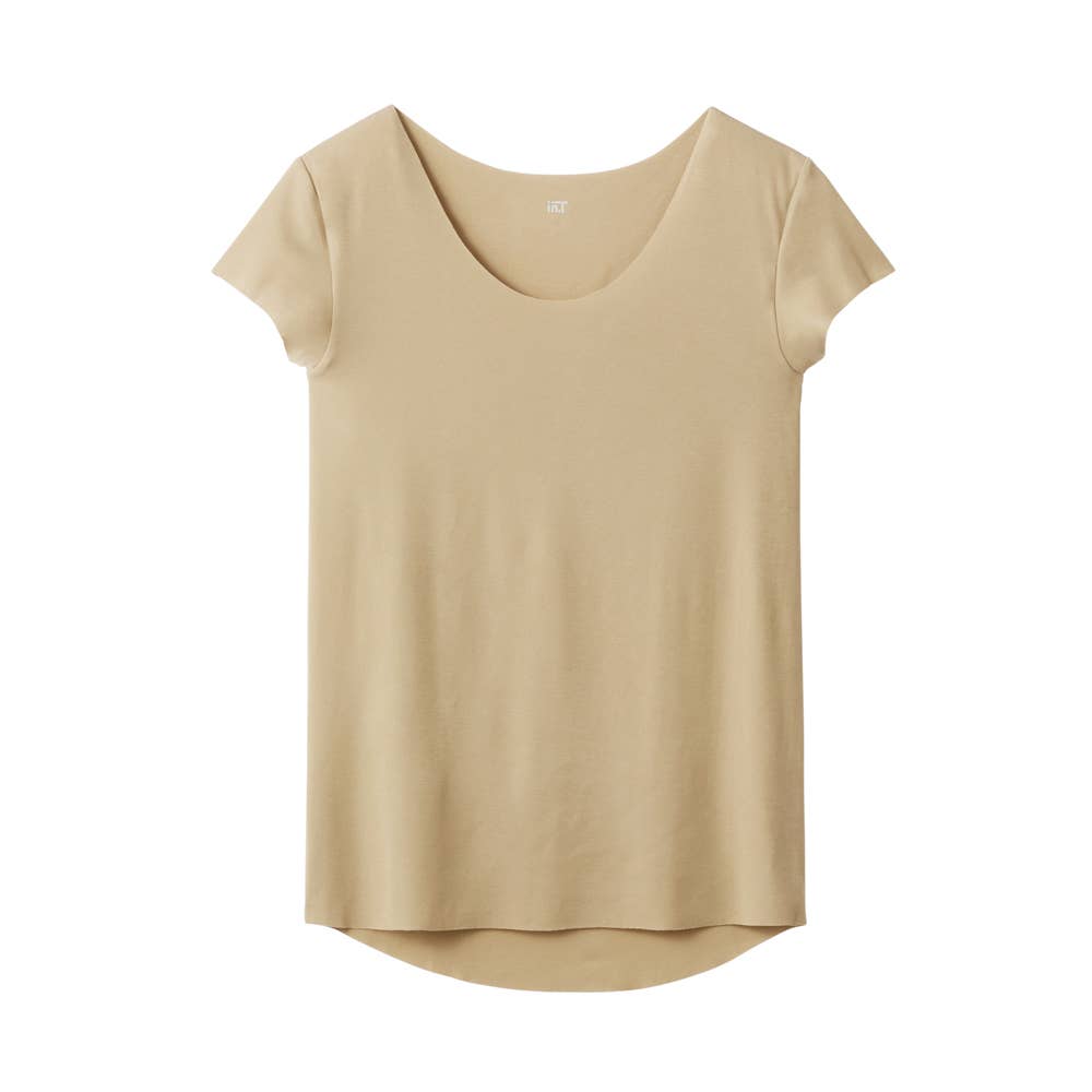 【ネット限定２枚セット/Ｔシャツ専用(ゆったり)】汗取りパッド付きボートネック【送料無料】 YV2412ST クリアベージュ