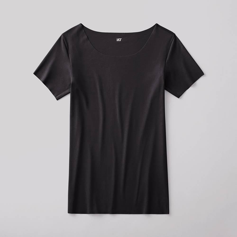 【in.T(インティー)】半袖シャツ（3分袖） YV2614W ブラック