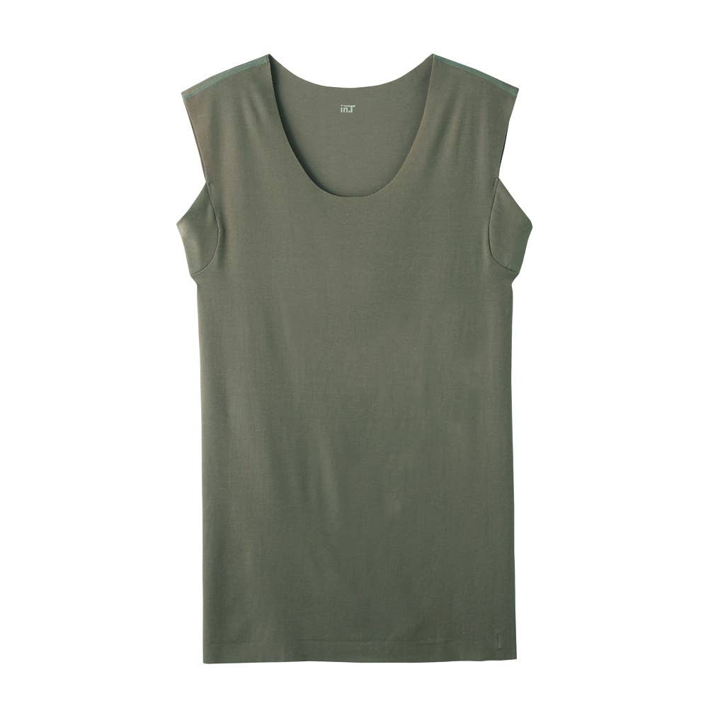 【網路限定2件組】 【T恤專用】 附吸汗襯墊無袖上衣 【包郵】 YV2618EC橄欖