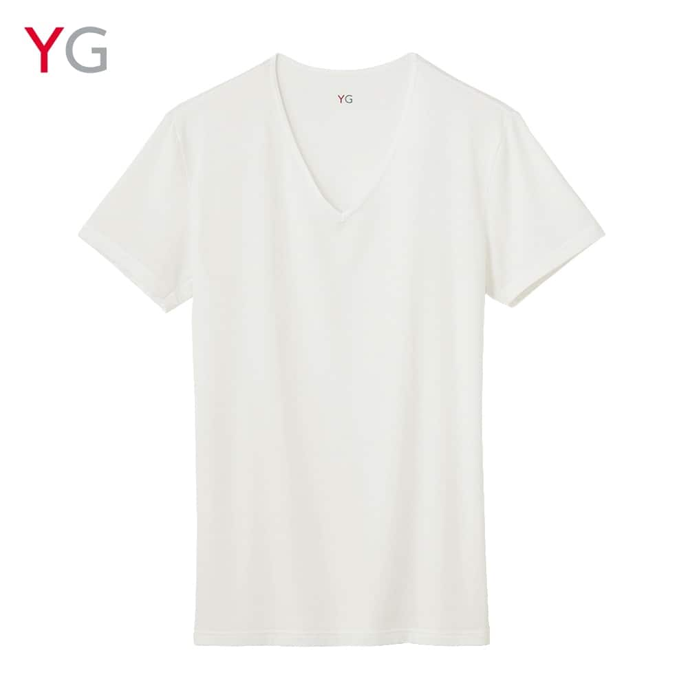 ＜GUNZE グンゼ＞ YG(ワイジー) 【airMADE】VネックTシャツ（メンズ） グレー M