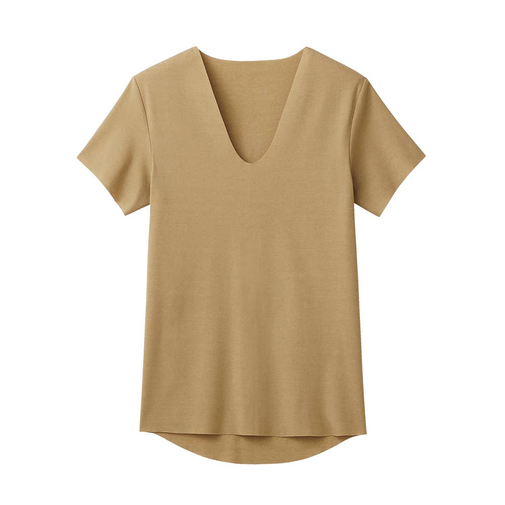 【カットオフ】ＶネックＴシャツ(V首) YVC015A クリアベージュ