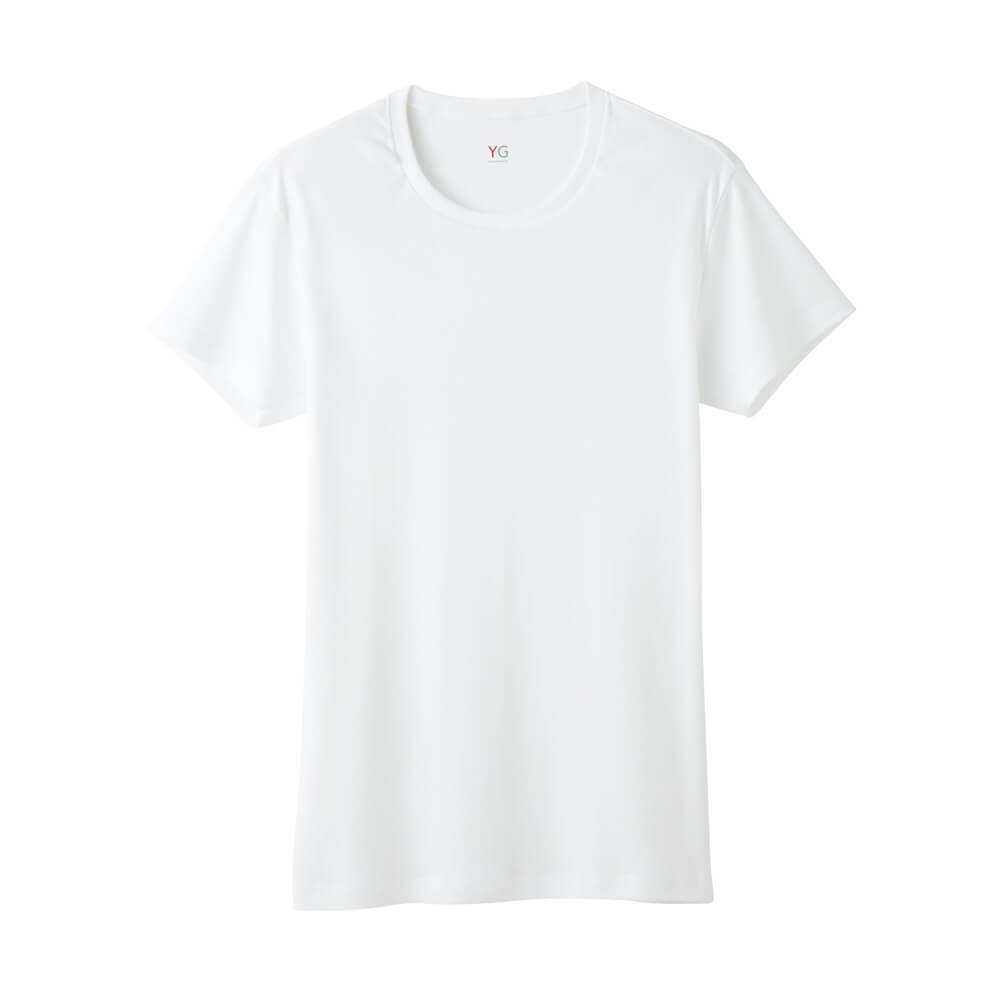 【綿100%】クルーネックＴシャツ(丸首) YVP013A ホワイト