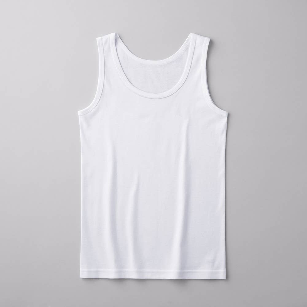 【綿100%】タンクトップ(100~140cm) ZX870EC ホワイト