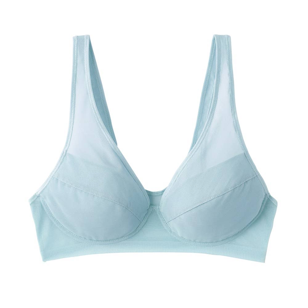 【軽ブラ】ノンワイヤーブラジャー【SALE】 EB1235H パールブルー