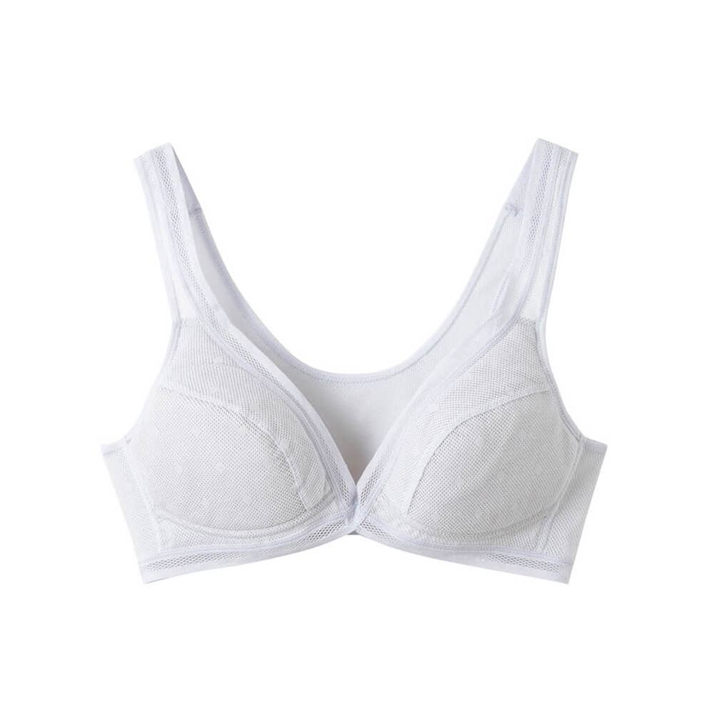 【抜群の通気性】ノンワイヤーブラジャー EB1237Z ホワイトサックス