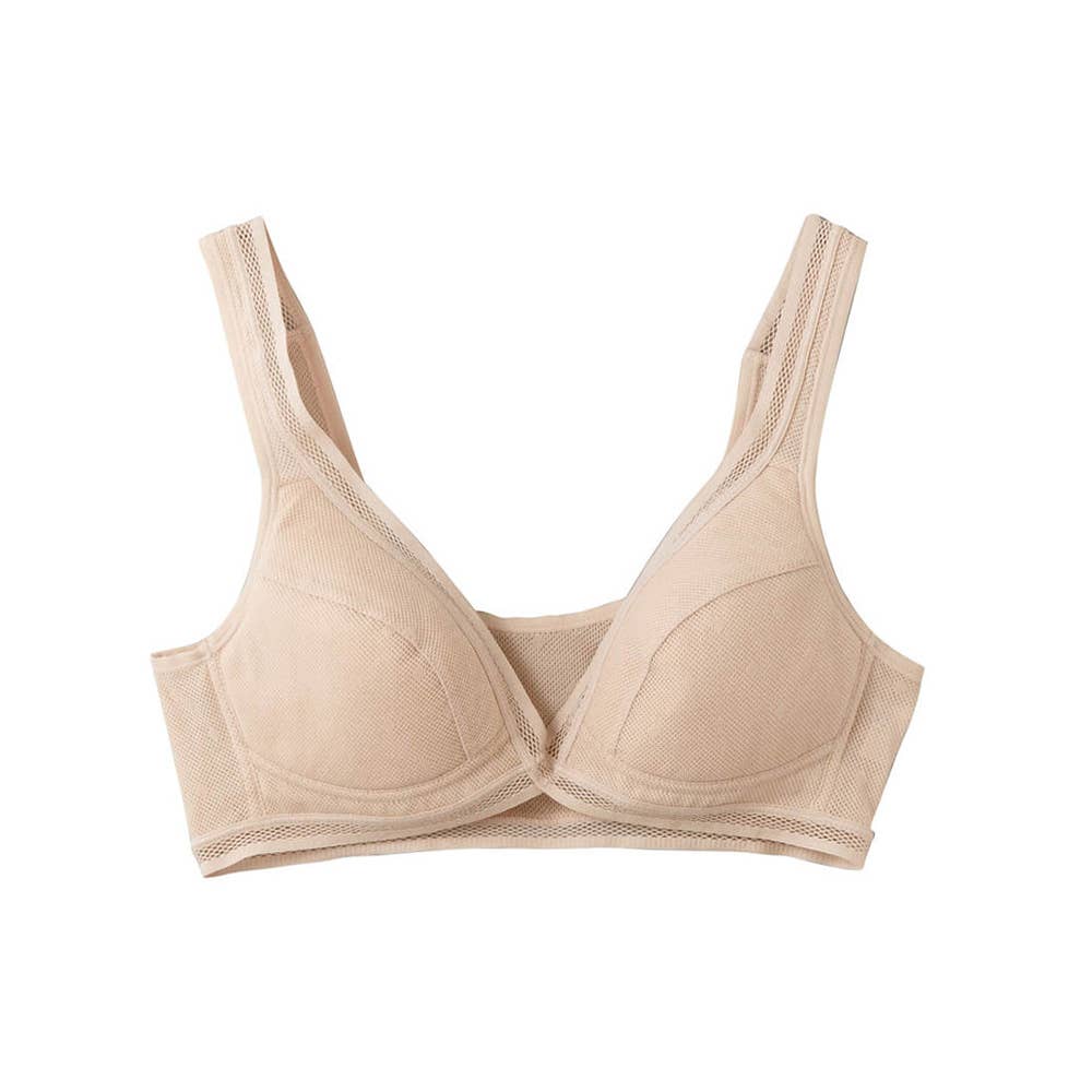 【抜群の通気性】ノンワイヤーブラジャー EB1237Z クリスタルベージュ