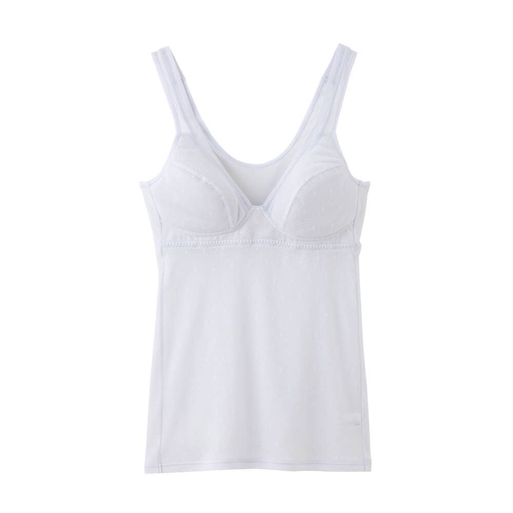 [Excellent breathability] Bra camisole EN2021H White sax