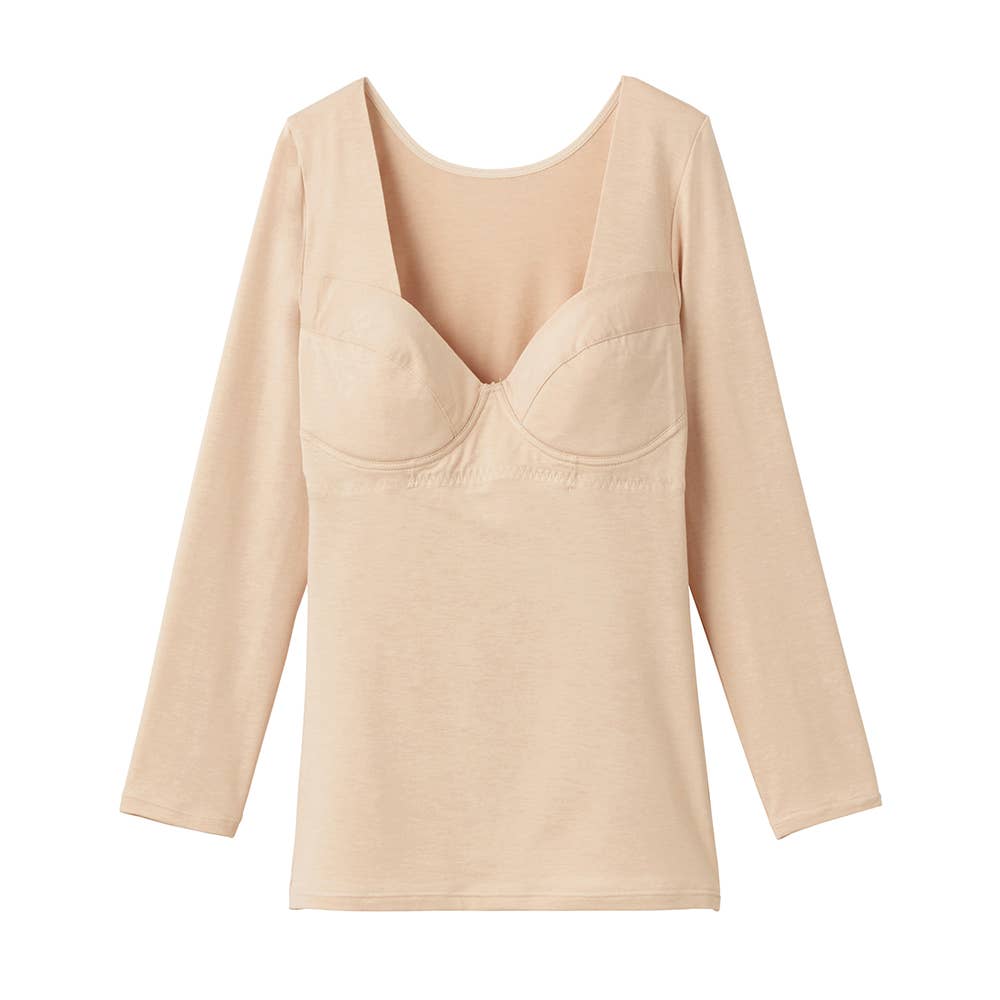 【らく温ブラ】７分袖ブラインナー【SALE】 EN7003N クリスタルベージュ