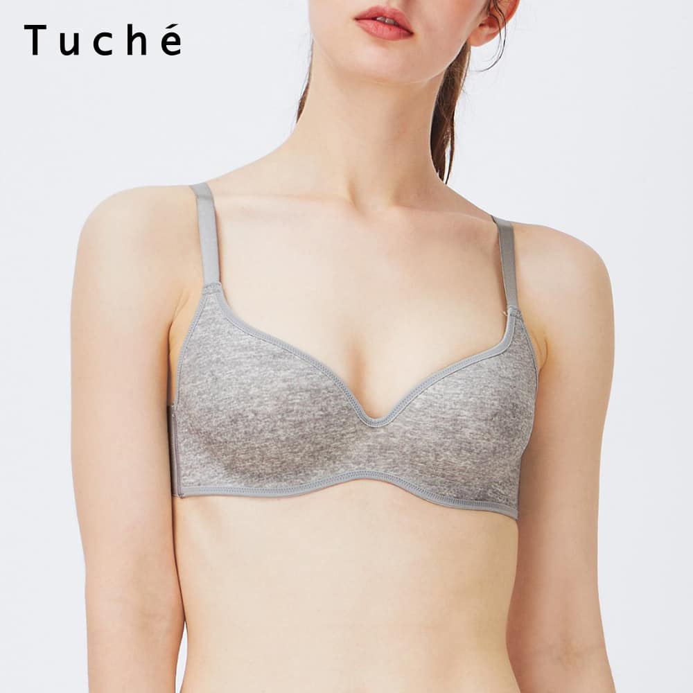 ＜GUNZE グンゼ＞ Tuche(トゥシェ) 【Future Bra プリント柄】ノンワイヤーブラジャー（レディース） ロマンシルバー B75