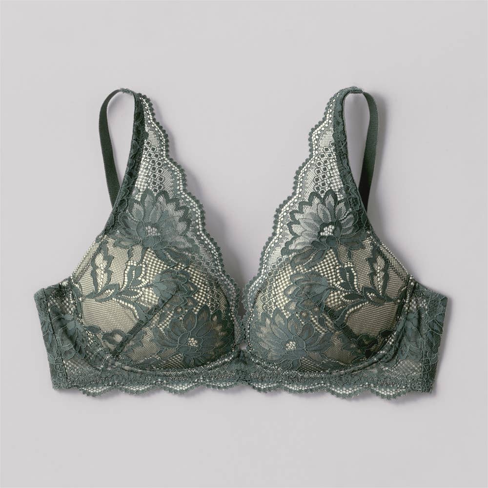 【ふわっと盛れる】ワイヤレスブラジャー【セット割対象】 JB601EC モスグリーン