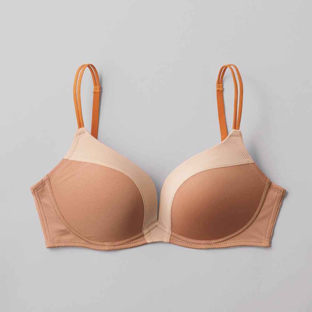 【mochibra（まる胸）】ノンワイヤーブラジャー【SALE】 JB6034EC シナモンベージュ