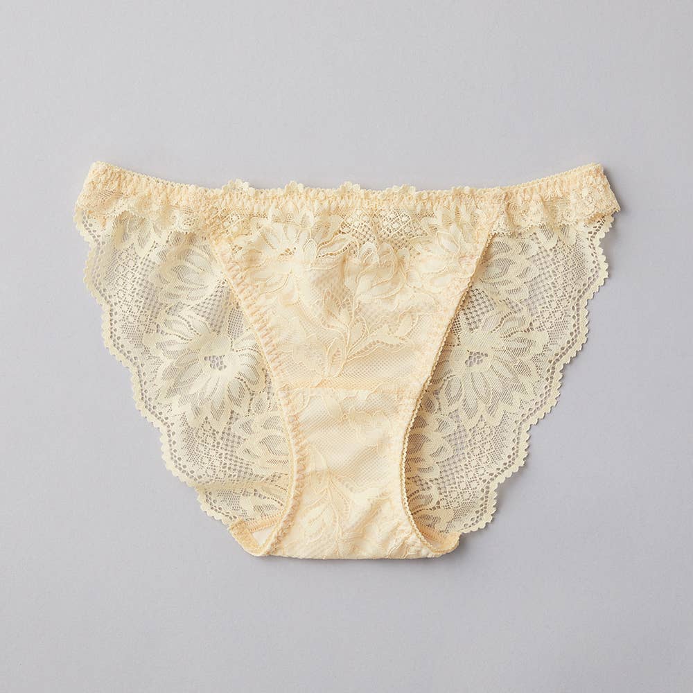 【ふわっと盛れる】総レースハーフショーツ【SALE】 JS1058EC スィートイエロー