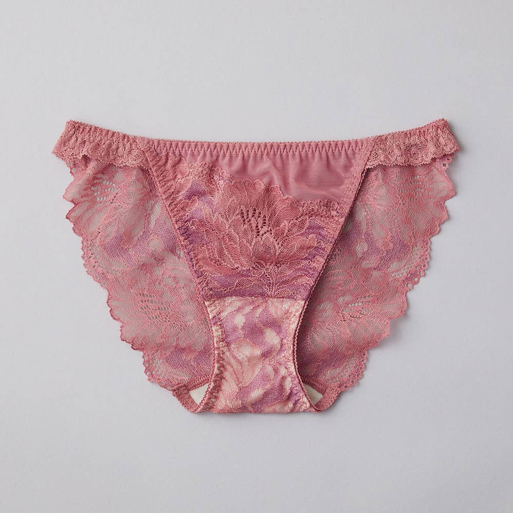 【サイドすっきり】総レースハーフショーツ JS1060H サロメピンク