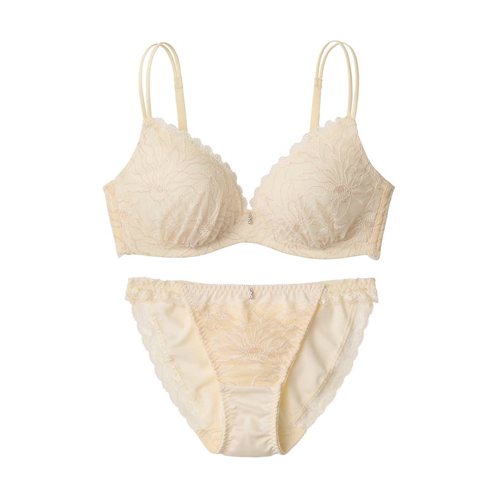 【谷間盛】ノンワイヤーブラジャー&ハーフショーツ(レースタイプ) JW6001P マルシェホワイト