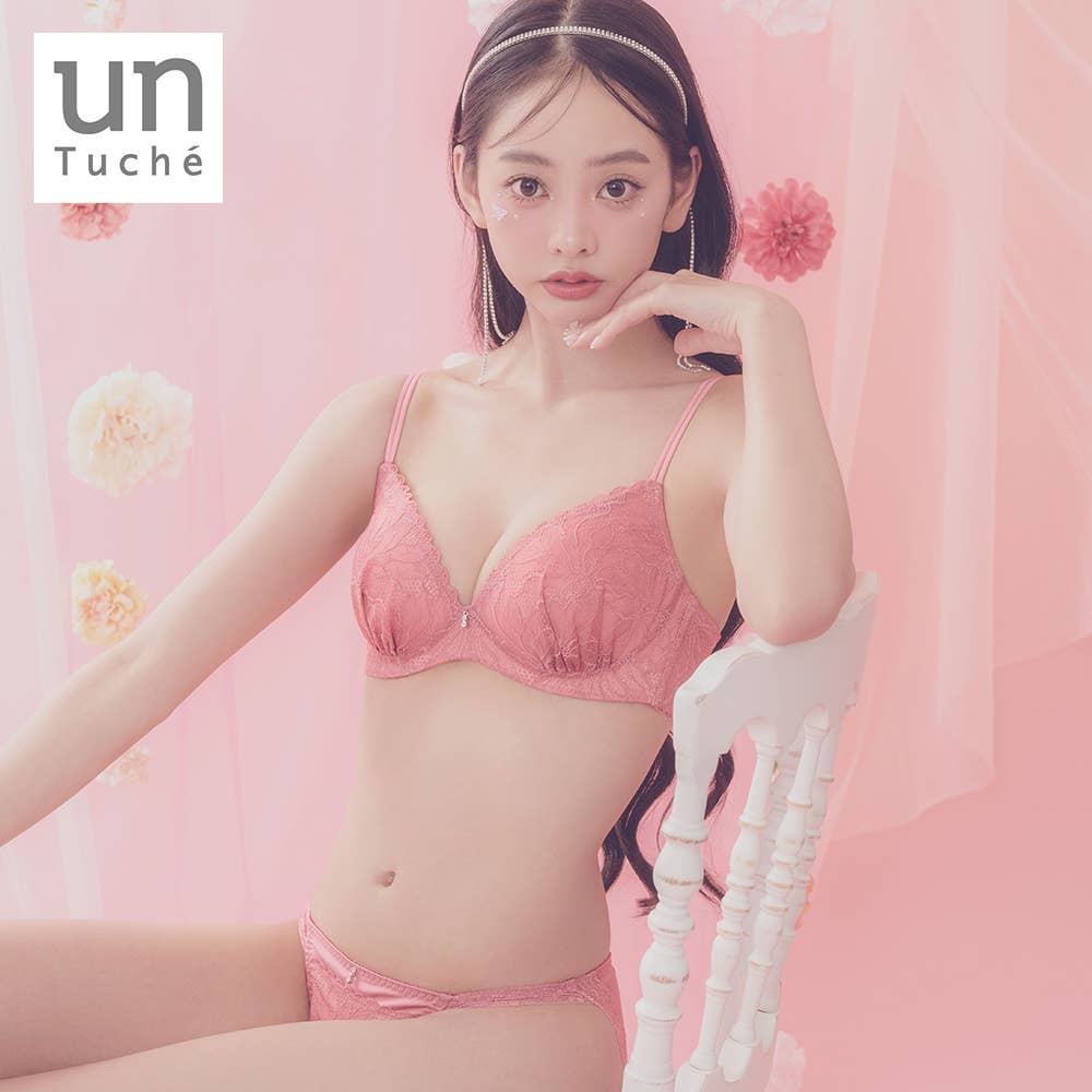 【谷間盛】ノンワイヤーブラジャー&ハーフショーツ(レースタイプ)